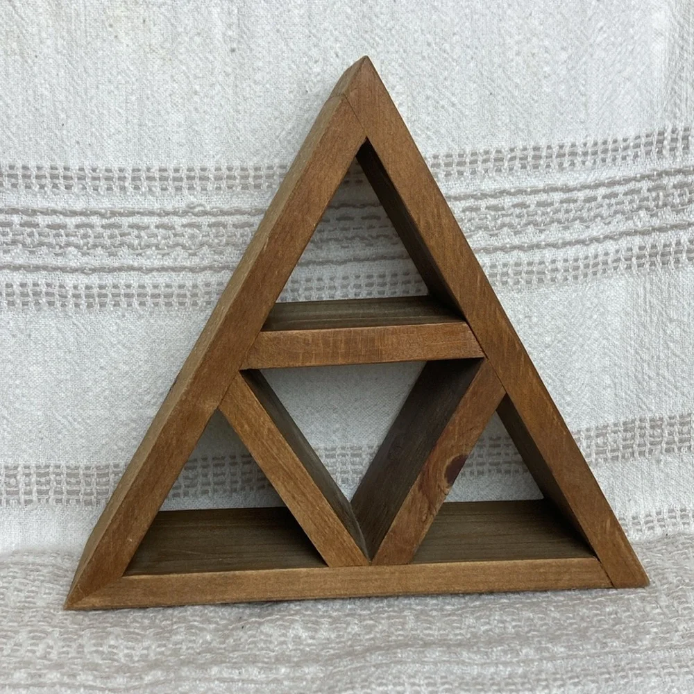 Wooden Triangle Shelf